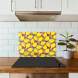 Citroenen - Geel - Stippen - Oranje keuken achterwand spatscherm klein 900 -sfeer2