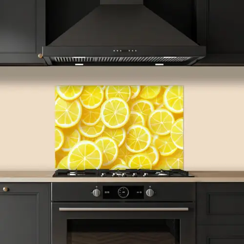 Citroenen - Geel - Zomers - levendig keuken achterwand spatscherm klein -sfeer1