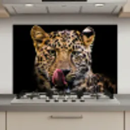 Luipaard - Zwart - Close up keuken achterwand spatscherm klein -3d_website
