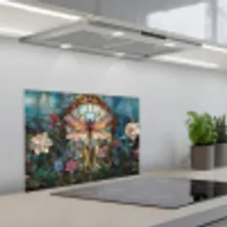 Libelle - Mozaïek - Bloemen - Kleurrijk keuken achterwand spatscherm klein -3d_schuin