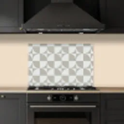 Lichtgrijs - Wit - Vierkant - Rond keuken achterwand spatscherm klein 900 -sfeer1