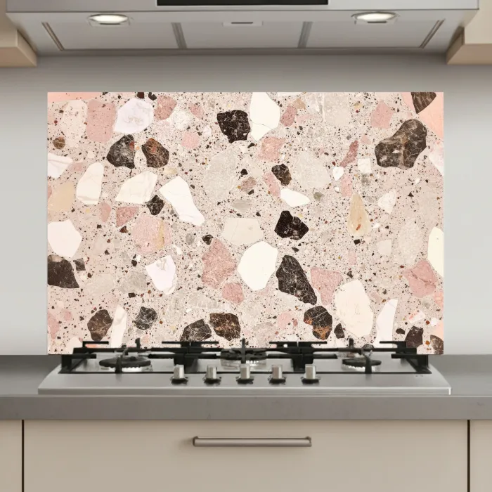 Licht - Roze - Terrazzo - Stenen keuken achterwand spatscherm klein -3d_website