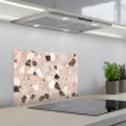 Licht - Roze - Terrazzo - Stenen keuken achterwand spatscherm klein -3d_schuin