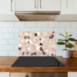 Licht - Roze - Terrazzo - Stenen keuken achterwand spatscherm klein -sfeer2