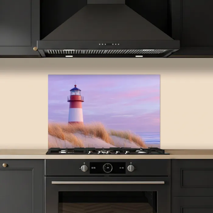 Vuurtoren - Duinen - Zonsondergang keuken achterwand spatscherm klein -sfeer1