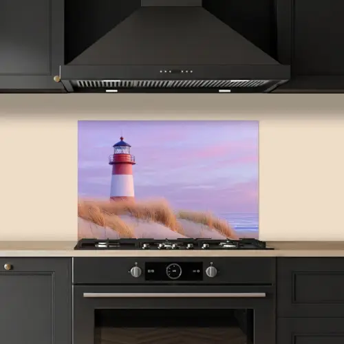 Vuurtoren - Duinen - Zonsondergang keuken achterwand spatscherm klein -sfeer1