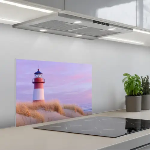 Vuurtoren - Duinen - Zonsondergang keuken achterwand spatscherm klein -3d_schuin