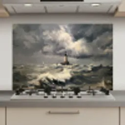 Vuurtoren - Golven - Storm keuken achterwand spatscherm klein -3d_website