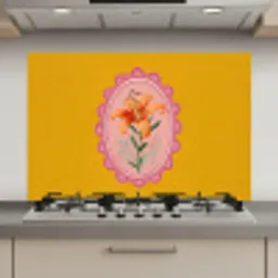 Lelie - Oranje - Lijst - Ovaal keuken achterwand spatscherm klein -3d_website