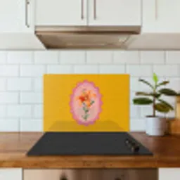 Lelie - Oranje - Lijst - Ovaal keuken achterwand spatscherm klein -sfeer2