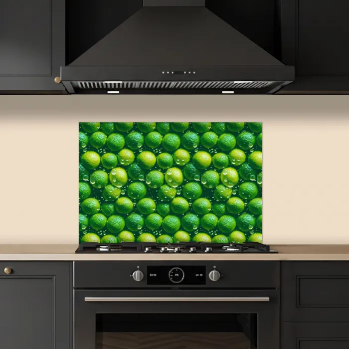 Limoenen - Druppels - Groen keuken achterwand spatscherm klein 900 -sfeer1