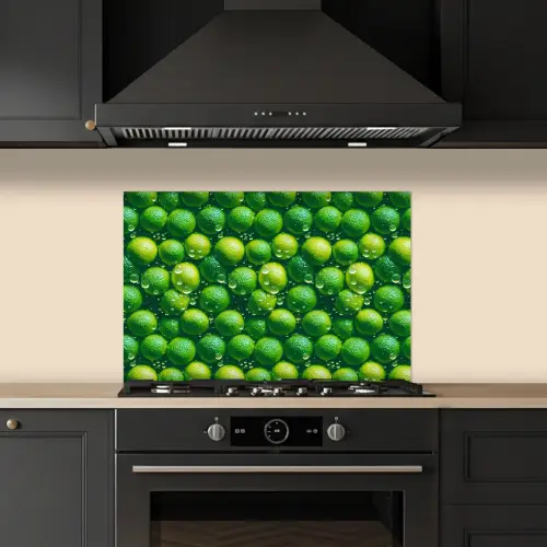 Limoenen - Druppels - Groen keuken achterwand spatscherm klein 900 -sfeer1