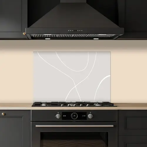 Line art - Abstract - Pastel keuken achterwand spatscherm klein -sfeer1