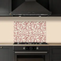 Lijnen - Abstract - Rood - Beige keuken achterwand spatscherm klein 900 -sfeer1