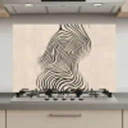 Lijnen - Abstract - Golvend - Zwart keuken achterwand spatscherm klein -3d_website