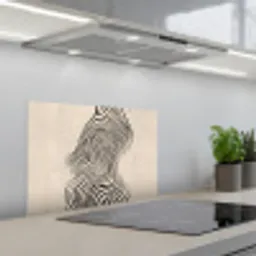 Lijnen - Abstract - Golvend - Zwart keuken achterwand spatscherm klein -3d_schuin
