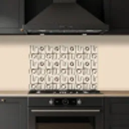 Lijnen - Beige - Patroon - Donkerbruin keuken achterwand spatscherm klein 900 -sfeer1