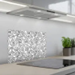 Lijnen - Zwart - Wit - Organisch keuken achterwand spatscherm klein 900 -3d_schuin