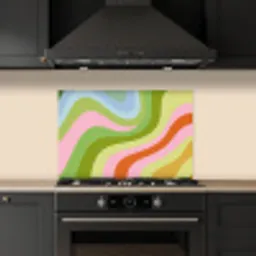 Lijnen - Pasteltinten - Golvend keuken achterwand spatscherm klein -sfeer1