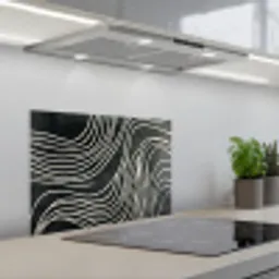Lijnen - Patroon - Abstract - Wit keuken achterwand spatscherm klein -3d_schuin