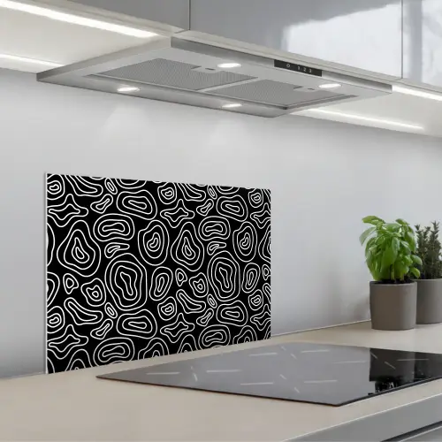 Lijnen - Patronen - Vloeiend - Bogen keuken achterwand spatscherm klein 900 -3d_schuin