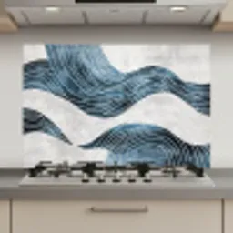 Lijnen - Golven - Abstract - Blauw keuken achterwand spatscherm klein -3d_website
