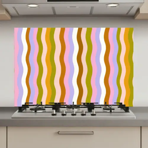 lijnen - Golven - Pastelkleuren - Patroon keuken achterwand spatscherm klein -3d_website