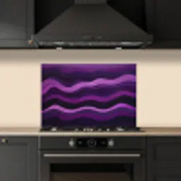 Lijnen - Golven - Paars - Abstract keuken achterwand spatscherm klein -sfeer1
