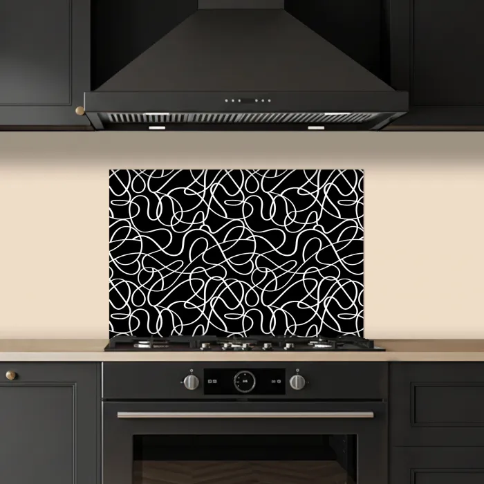 Lijnen - Kronkelend - Vloeiend keuken achterwand spatscherm klein 900 -sfeer1