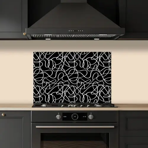 Lijnen - Kronkelend - Vloeiend keuken achterwand spatscherm klein 900 -sfeer1
