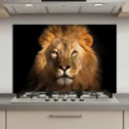 Leeuw - Dieren - Zwart - Licht - Bruin - Portret keuken achterwand spatscherm klein -3d_website