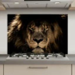 Leeuw - Dieren - Zwart - Portret keuken achterwand spatscherm klein -3d_website