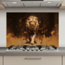 Leeuw - Geschilderd - Abstract - Goud keuken achterwand spatscherm klein -3d_website