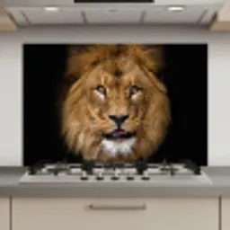 Leeuw - Portret - Zwart - Dieren keuken achterwand spatscherm klein -3d_website
