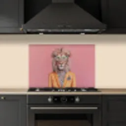 Leeuw - Pak - Geruit - Bril keuken achterwand spatscherm klein -sfeer1