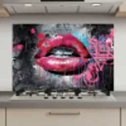 Lippen - Felroze - Graffiti - Verfstrepen keuken achterwand spatscherm klein -3d_website