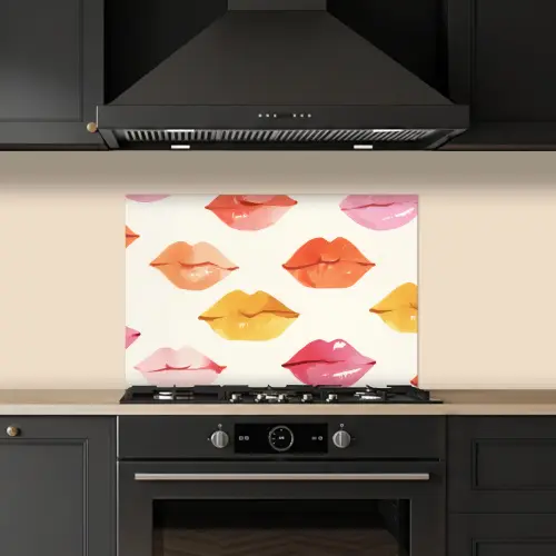 Lippen - Kleurrijk - Glanzend keuken achterwand spatscherm klein -sfeer1