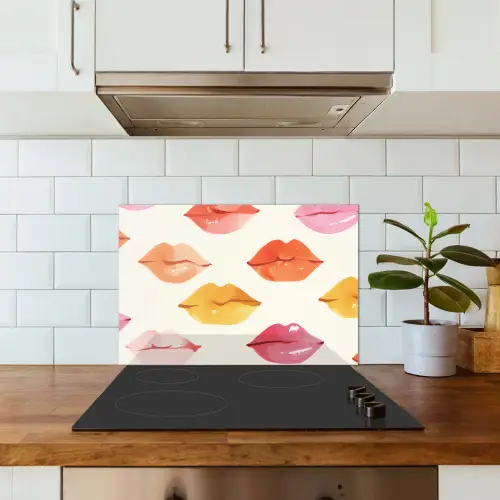 Lippen - Kleurrijk - Glanzend keuken achterwand spatscherm klein -sfeer2