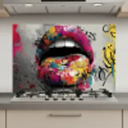 Lippen - Graffiti - Expressief keuken achterwand spatscherm klein -3d_website