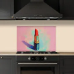 Lippenstift - Rood - Penseelstreken keuken achterwand spatscherm klein -sfeer1