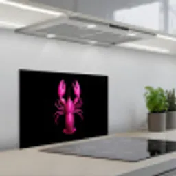 Kreeft - Felroze - Stippen - Opvallend keuken achterwand spatscherm klein -3d_schuin