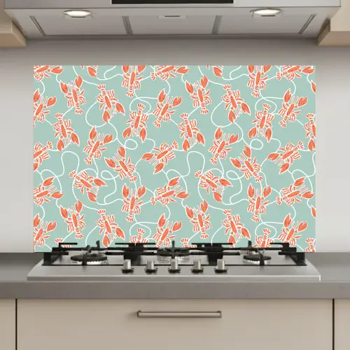 Zee - Kreeft - Groen - Oranje keuken achterwand spatscherm klein 900 -3d_website