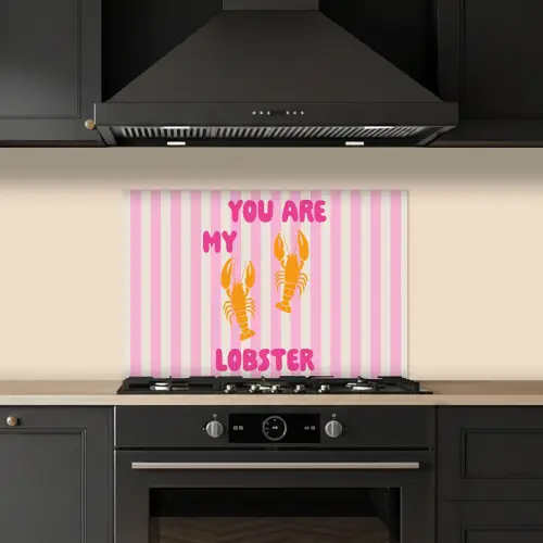 Lobster - Love - Valentijn keuken achterwand spatscherm klein -sfeer1