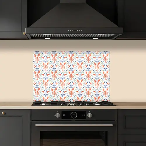 Sfeer - Oranje - Blauw - Groen keuken achterwand spatscherm klein 900 -sfeer1