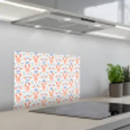 Sfeer - Oranje - Blauw - Groen keuken achterwand spatscherm klein 900 -3d_schuin