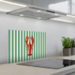 Kreeft - Strepen - Realistisch - Zomers keuken achterwand spatscherm klein -3d_schuin