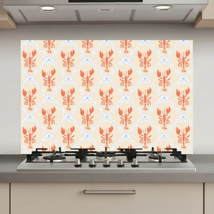Zee - Kreeft - Blauw - Geel - Oranje keuken achterwand spatscherm klein 900 -3d_website