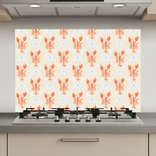 Zee - Kreeft - Blauw - Geel - Oranje keuken achterwand spatscherm klein 900 -3d_website