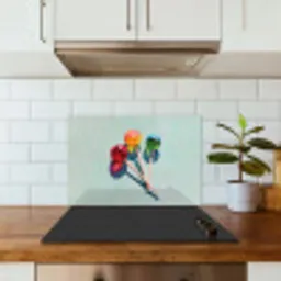 Lollys - Schaduw - Drie - Blauw keuken achterwand spatscherm klein -sfeer2