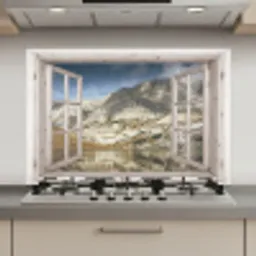 Doorkijk - Water - Bergen keuken achterwand spatscherm klein -3d_website